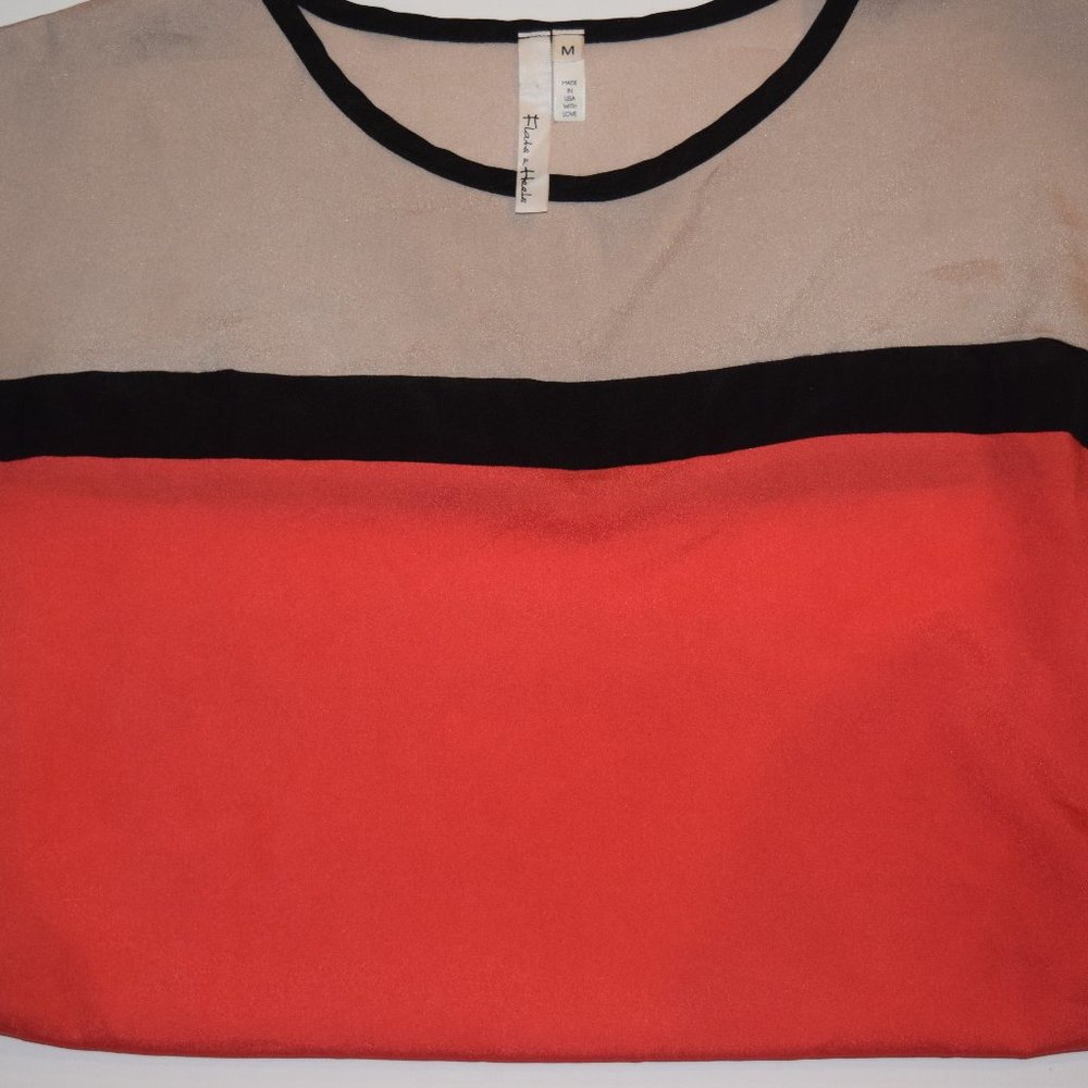 Bright Coral Blouse Short Sleeve